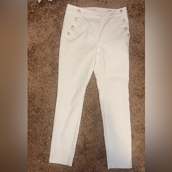 OFFERS OPEN LOFT women white pants size 4 Sutton Skinny Sailor Pants size 4 NWT - Picture 2 of 8